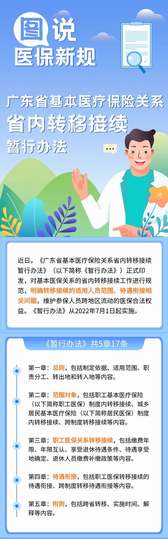 一图读懂广东省基本医疗保险关系省内转移接续暂行办法