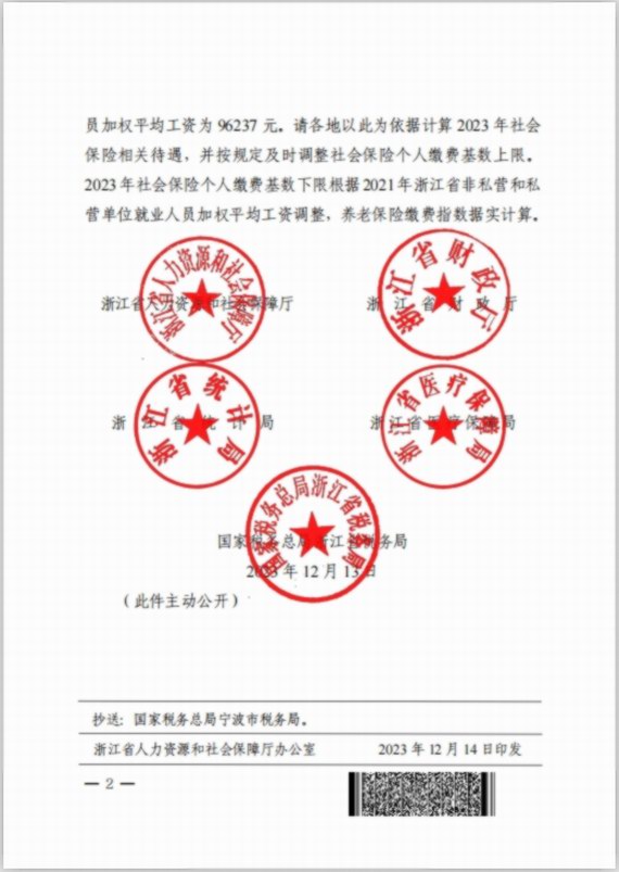 浙江调整社保基数上下限通知